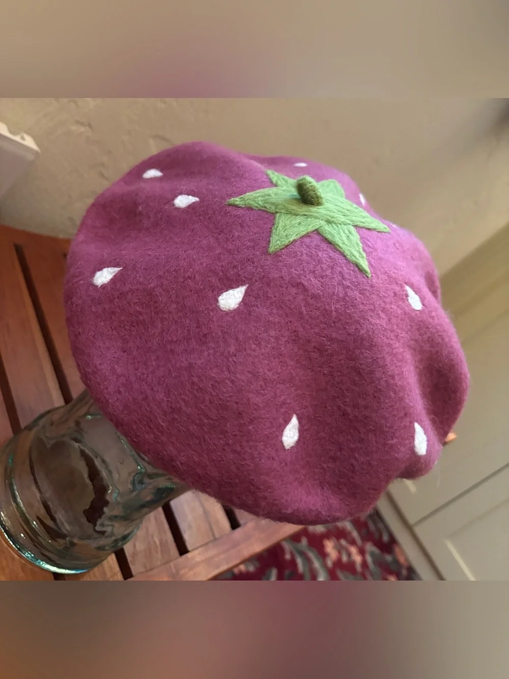 Raspberry Beret - Handmade Felted Wool French Beret Hat Made in Tasmania O/S